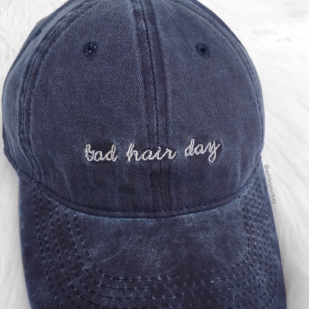 ❤️SALE❤️ Bad hair day embroidered blue denim hat - Picture 2 of 3
